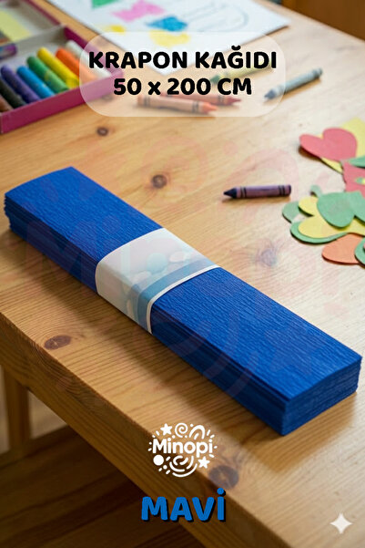 Minopi Blue crinkle paper 10-pack, colored craft paper for school & kindergar...