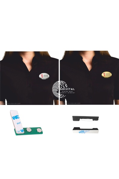 SIRADIŞI REKLAM Metal Yaka Kartı Isimlik Oval Ovalisimlik Metal A Kalite