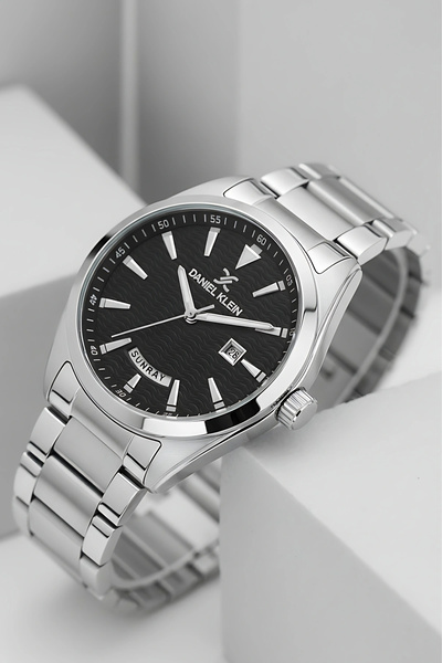 Daniel Klein Takvimli Çelik Kordon Erkek Kol Saati Bileklik Hediyeli Gümüş-Si...