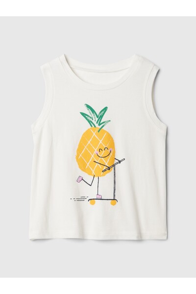 GAP Kız Bebek Kırık Beyaz Organik Pamuk Mix and Match Atlet