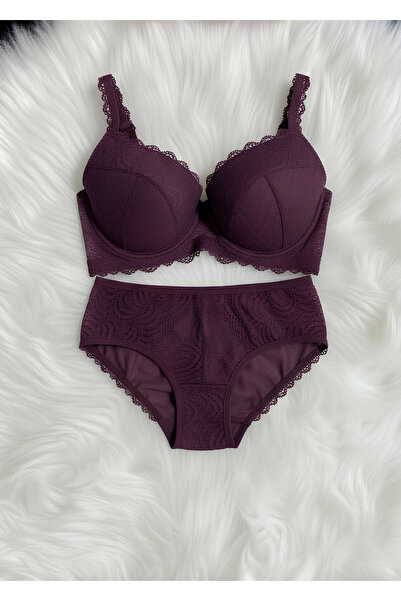 Kerem Giyim طقم حمالة صدر نسائية مكونة من قطعتين بدون حشوة