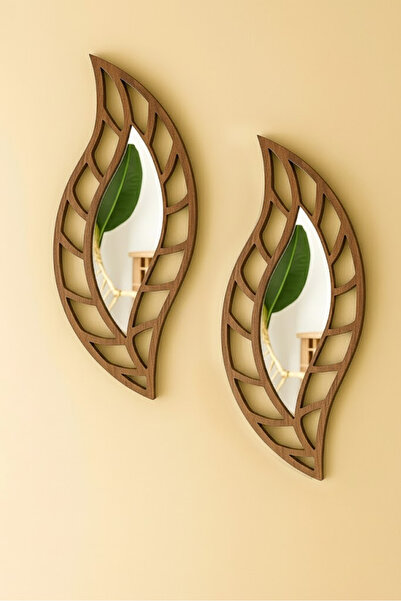 home trend değer verdiklerinize Yaprak Tasarım Aynalı 2'li Duvar Dekoru
