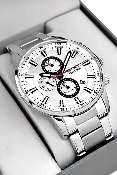 Ferrucci ساعة يد رجالية فضية اللون من الفولاذ وعلبة sdfer004