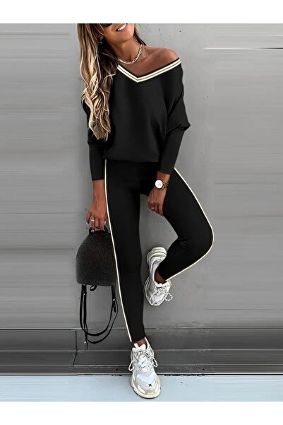 TBL DEKOR Women's Long Sleeve One Shoulder Detailed Viscose Two Thread Blouse...