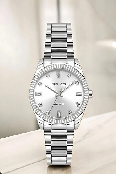 Ferrucci Çelik Kordon & Şık Tasarım, Kadın Kol Saati, 2 Yıl Garanti, 3atm Suy...