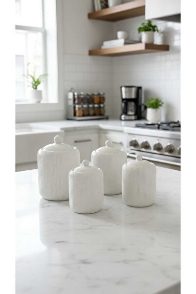 Generic A set of luxurious ceramic storage containers with a sleek and modern design – a touch of beauty and perfect organization for the kitchen.