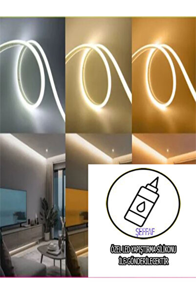 ERBAY Cob Led Neon Led Yassı Yapışkanlı 240 Ledli 5 Metre 220v Fişli Hazır