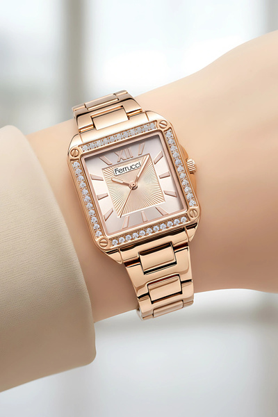 Ferrucci Kadın Kol Saati Çelik Kordon 3 Atm Suya Dayanıklı Bileklik Hediyeli ...