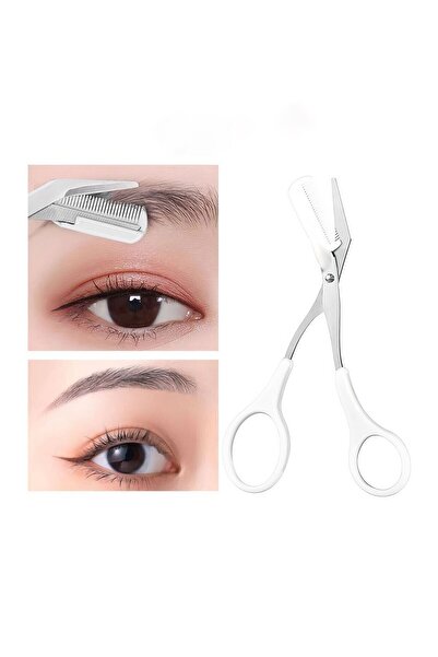 Chavin Çelik Beyaz Mini Taraklı Kaş Makası Kaş Şekillendirme Makası cin650by