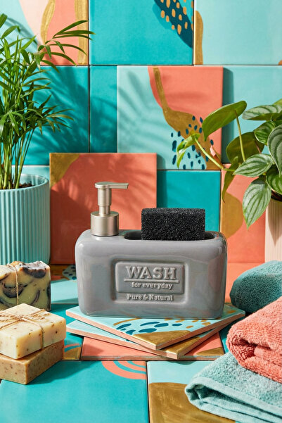 MAKRİ HOME Κομψό και λειτουργικό κεραμικό δοχείο υγρού σαπουνιού/δοχείο απορρ...