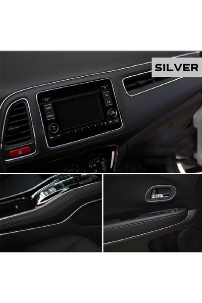 Avex Bandă decorativă interioară cromată TUNING, 5m, ARGINTIE