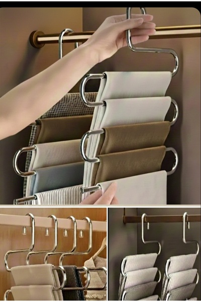 Acarlar Ticaret Metal 5 Katlı Dolap Içi Pantolon Eşarp Şal Askısı , Çoklu Askılık, Dekoratif Akıllı