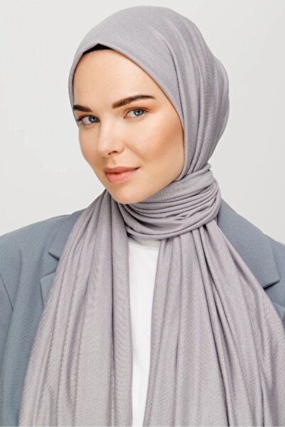 FRESCO SCARFS حجاب حجاب شال قطني ممشط رمادي