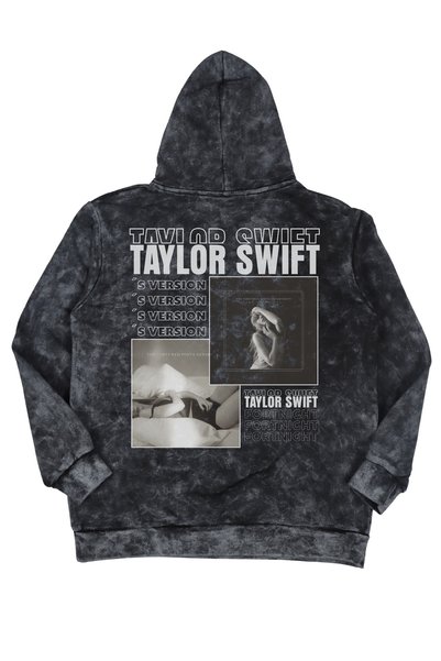 Fuddy Moda Unisex Taylor Swift Sırt Baskılı Kapüşonlu Yıkamalı Sweatshirt, Oversize 2024 Albüm Temalı Hoodie