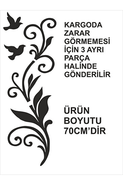 softclass 70CM Yaprak ve Kuşlar duvar dekor ürünü salon mutfak ofis ev dekorasyonu duvar süsü ahşap