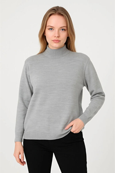 velmorafashion Velmora Premium Half-Thigh Knit Sweater at Regular Fit - Gray