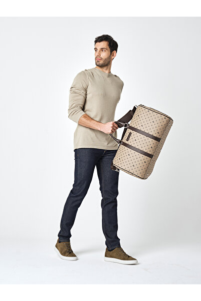 Pierre Cardin Unisex Vizon Desenli Geniş Hacimli Ayarlanabilir Askılı Seyahat...