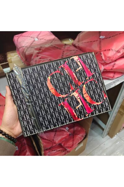 CILMI HARVILL CHHC حقيبة يد CHCH للجنسين معصم بسحاب مطبوع عليها حروف، محمولة،...