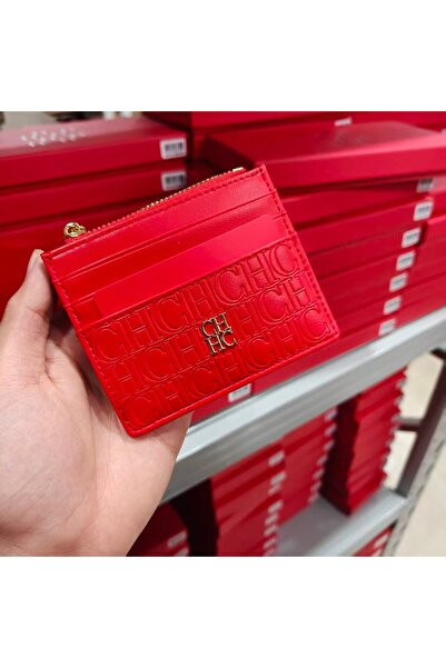 CILMI HARVILL CHHC CHCH Unisex Red Card Holder Zipper Exterior Compartment Slim Portable Gift Box Packaging