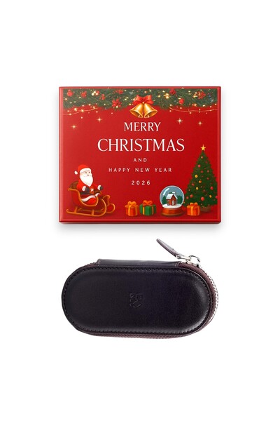 DAMY سلسلة مفاتيح من الجلد الأصلي مصنوعة يدويًا مع سلسلة مفاتيح جلدية بسحاب ومنظم للسيارة من الجلد 786 بني