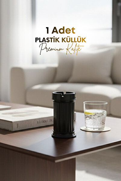 grimorlife 1 Adet Siyah Çizgili Dekoratif Plastik Kokusuz Yanmaz Küllük Kül Tablası