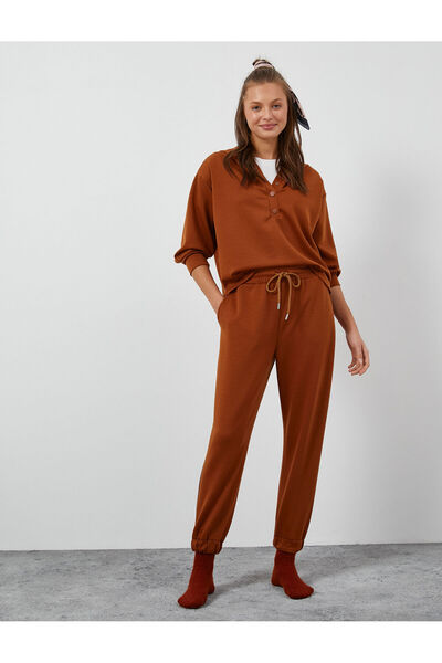 Koton Pyjama-Oberteil mit Kapuze, langärmlig