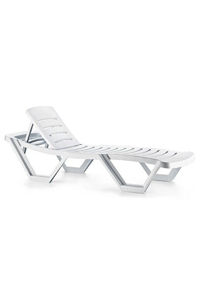 Alezy Capissi Ayarlanabilir Kademeli Arkalık Tekerlekli Şezlong