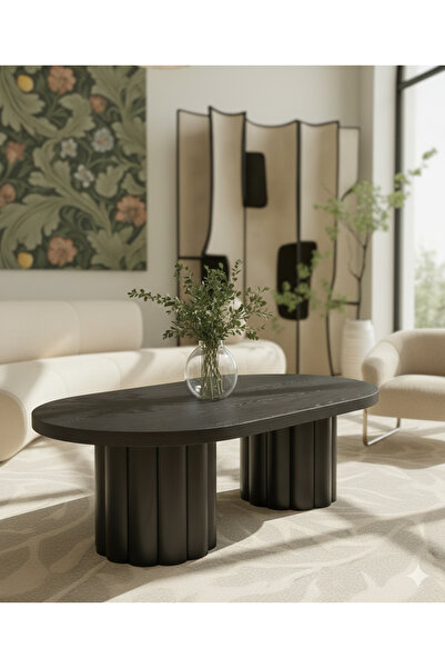 Lisso Atina Traverten Desenli Orta Sehpa 119x69 Yükseklik 40 CM