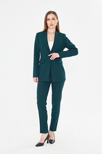 LOVELF Tek Düğme Klasik Takım Zümrüt