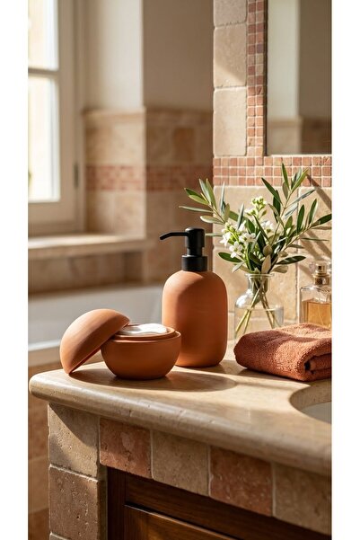 Minteks JAO КРУГЛА КРИШКА З БАВОВНЯНОЮ ПОВЕРХНЕЮ - ТЕРРАКОТА