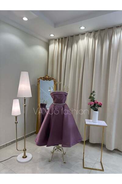 vanus fashion فستان سهرة ميدي ( 3 الوان ) 3963