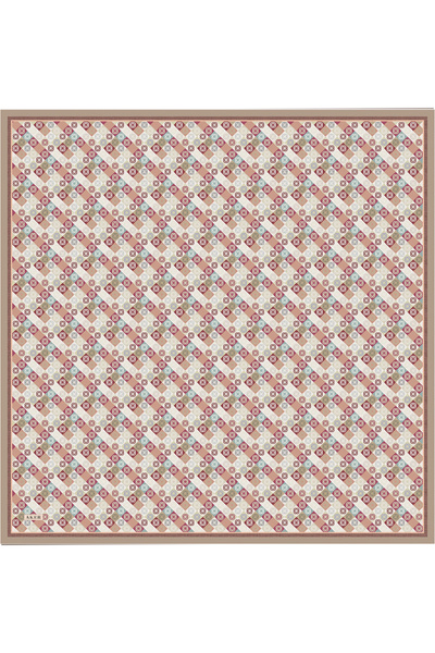 Aker Eșarfă din satin crep de mătase cu model logo bej