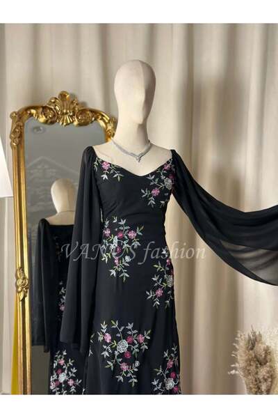 vanus fashion فستان ساتر مشجر 4269