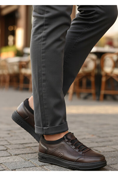 ULUSOY 902 hakiki deri erkek kahverengi ortopedik taban günlükhafif taban ayakkabı