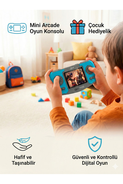 FaroxTech Mini Arcade Oyun Konsolu Hafif Taşınabilir Çocuk Hediyelik