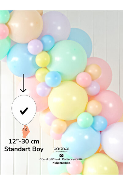 partince 12 Adet Standart Boy 12'' Karışım Balonlar