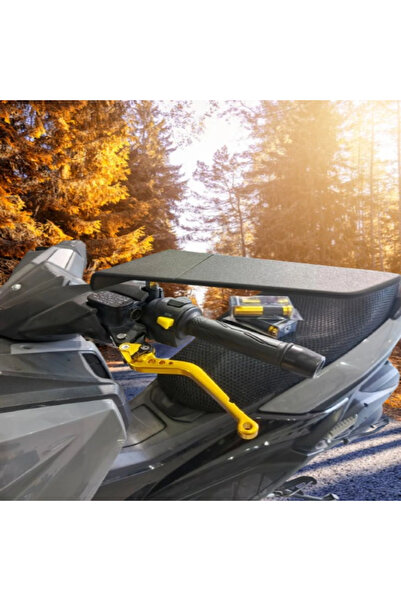 Alkan MB Motosiklet Gidon Ucu Cnc Kesim Mat Siyah Geniş Mavi Cam Ayna