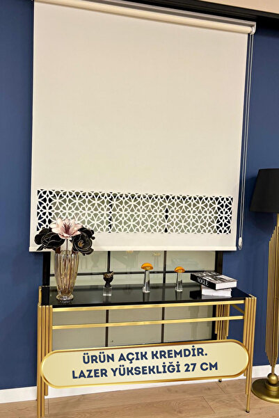 VOLPER MEKANİK Volper Lzr305 Lazer Kesim Kalın Mat Kumaşlı Stor Perde ( Açık Krem )