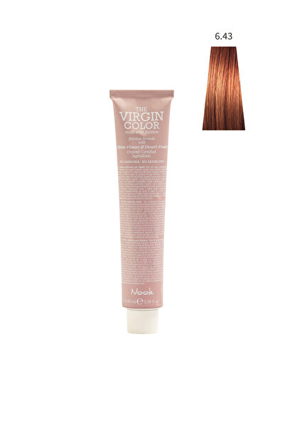 Nook Virgin Color Profesyonel Saç Boyası 100ml-Koyu Kumral Bakır Dore(6.43-GO...