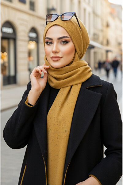 Aişe tesettür Hardal Desenli Tesettür Bere