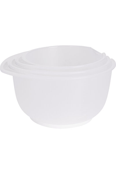 Excellent Houseware Set de 3 boluri de amestecat, plastic, 16/19/22x12 cm, tr...