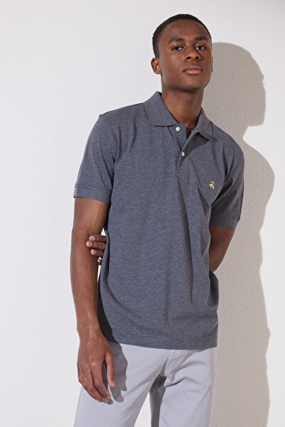 BROOKS BROTHERS Erkek Koyu Gri Polo Yaka Tişört