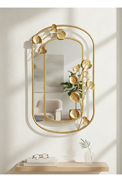 ALQANNAS مراية جدار اطار ذهبي فاخر مع ديكور حجم كبير جودة عالية