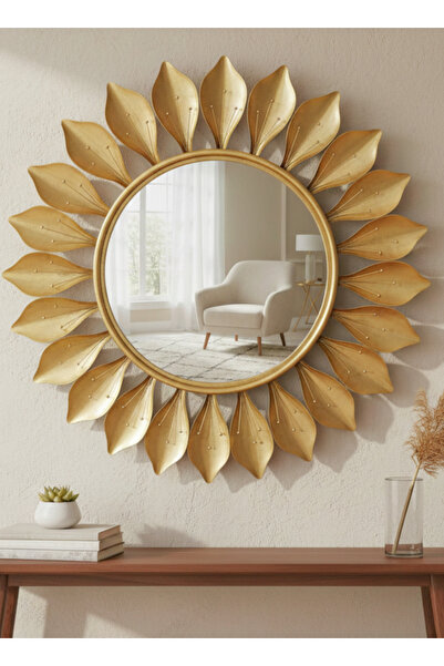 ALQANNAS Large size, high quality luxury gold frame wall mirror with decorati...
