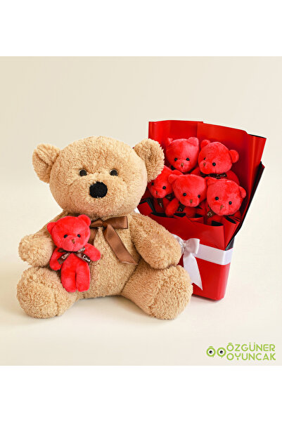 Özgüner Oyuncak Sevgililer Günü Hediyesi Ayıcık Buketi ve Peluş Ayı Hediye Seti