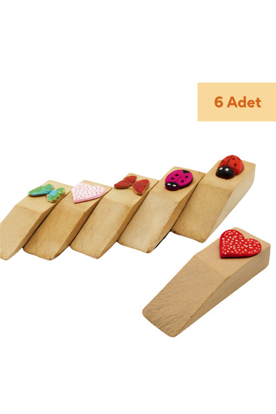 Parmeva TAYEM Figürlü Ahşap Kapı Stoperi 6 Adet