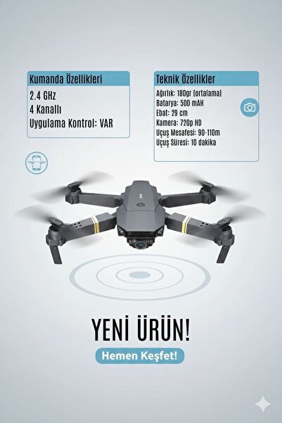 FaroxTech E58 E99 Kameralı Fly More Combo Drone Otomatik Kalkış Iniş Sabit Du...