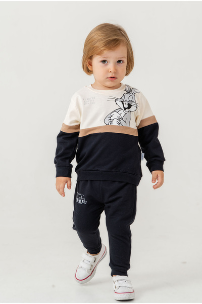 Chicsy Baby Pamuklu Bugs Bunny Baskılı Tatlı Unisex Bebek&çocuk 2'li Alt Üst ...