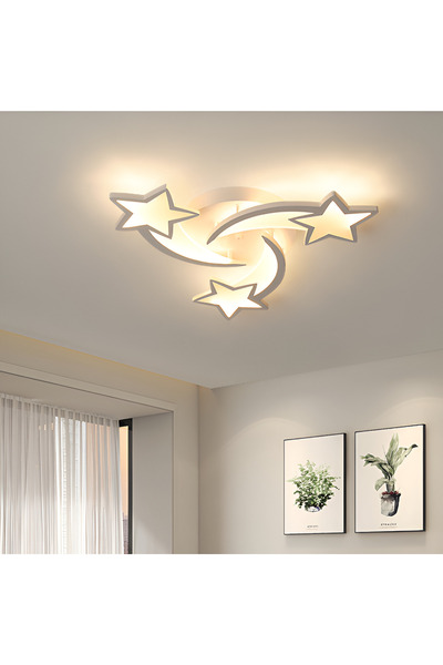 KORMAN TECHNIK Lustra LED cu telecomanda IPOMOEA 48W, 3 Stele, lumina Rece/Calda/Neutra, Dimabila, Alb