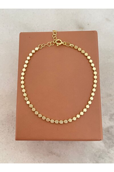 emy by emel luxury silver jewelry Altın Kaplama Yassı Top Zincir Bileklik 925...